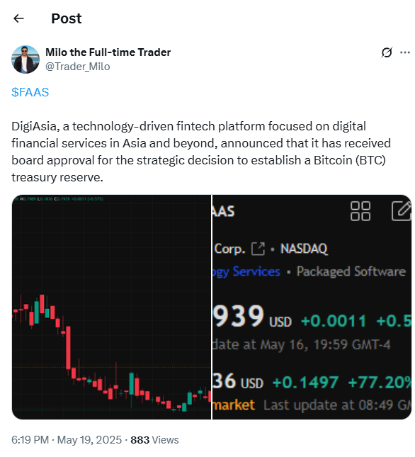 DigiAsia Bitcoin Investment Sends Stock Soaring in Bold 2025 Strategy