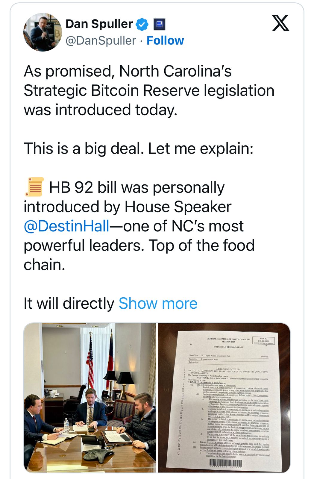 North Carolina House Passes Bill to Establish Strategic Bitcoin Reserve, Pioneering State-Level Crypto Adoption